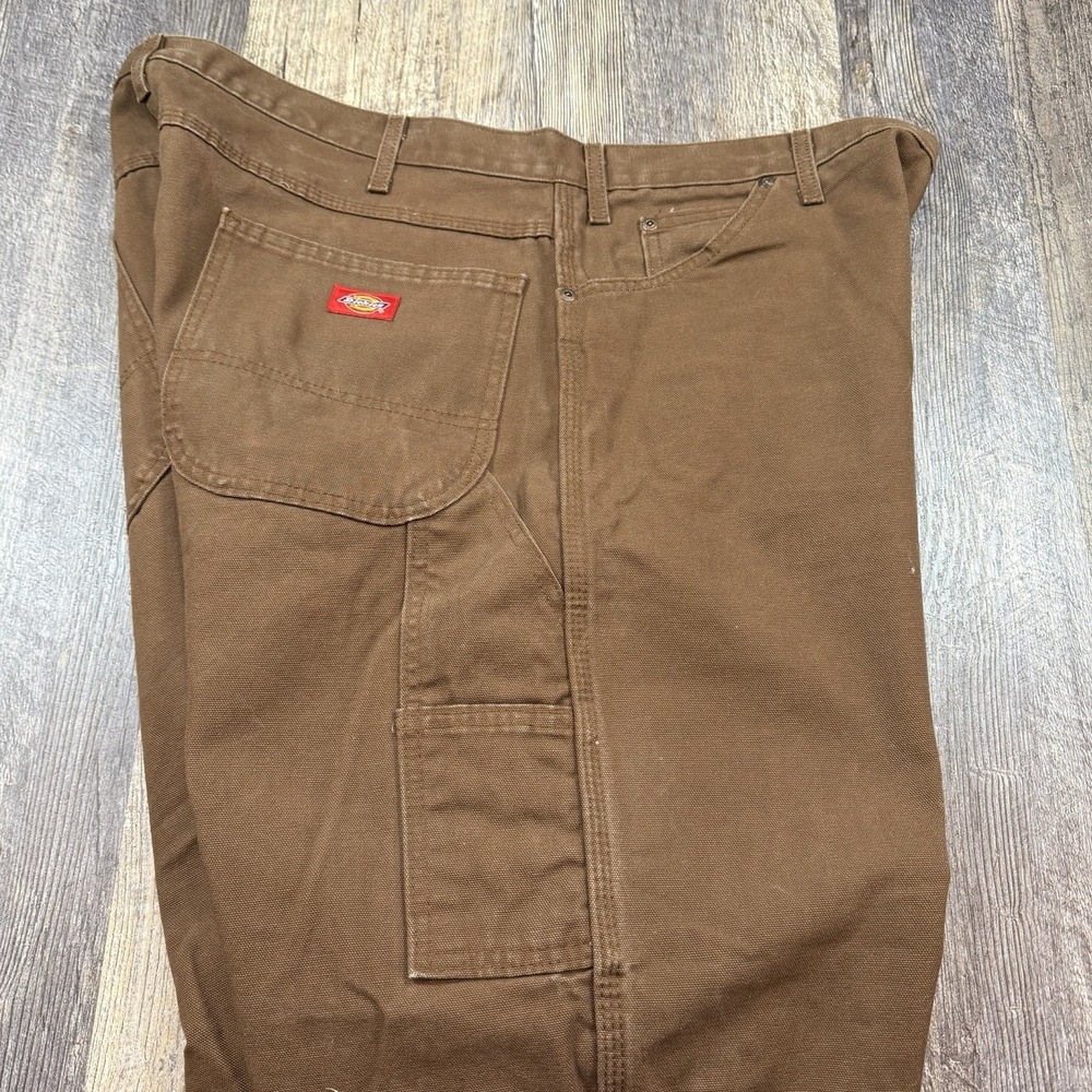 Dickies Carpenter Pants Mens 40x30 Brown Duck Canvas Workwear Utility Relaxed - Picture 6 of 15